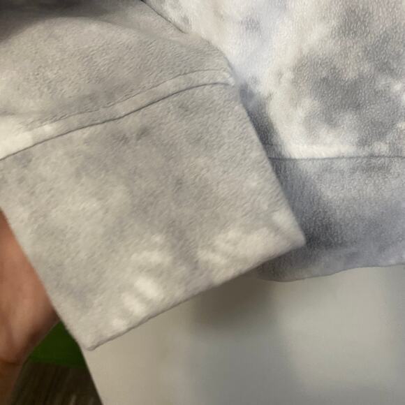 Old Navy Funnel-Neck Cropped Microfleece Sweatshirt White Grey Tie Dye Sz XXL - Picture 6 of 9